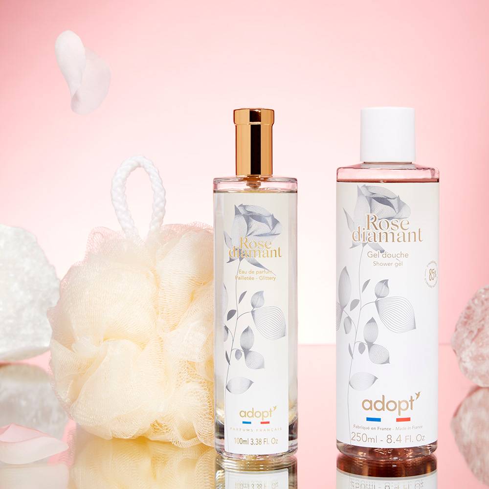 Rose Diamant - Coffret eau de parfum 100 ml + gel douche 250 ml + fleur de bain