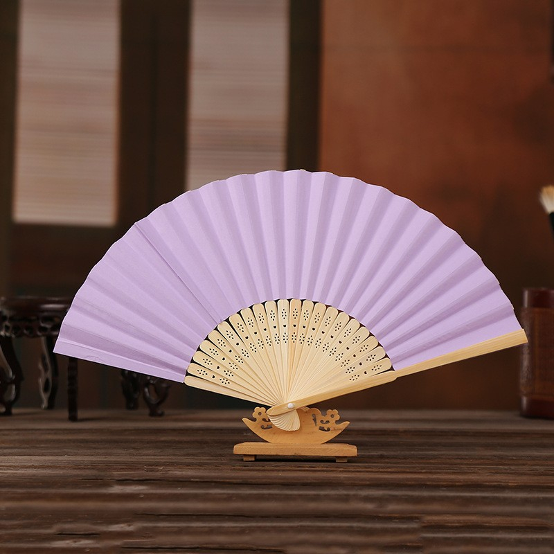 (10er Set) Papier Fächer Faltbare Hochzeit Deko Fächer Paty Handfächer für Gäste - Lila / Braun