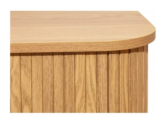 Table de nuit en bois et métal à lamelles KYOTO (Lot de 2)