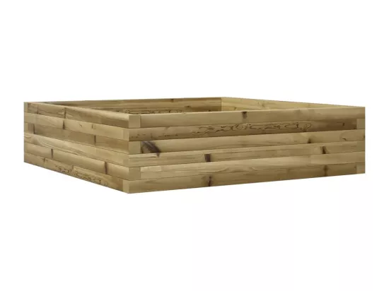Jardinière bac lit surélevé bois marron 90 x 90 x 23 cm 02_0038043