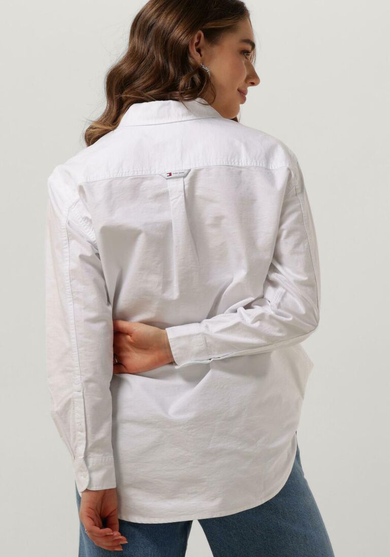 TOMMY JEANS witte tommy jeans blouse tjw badge boyfriend