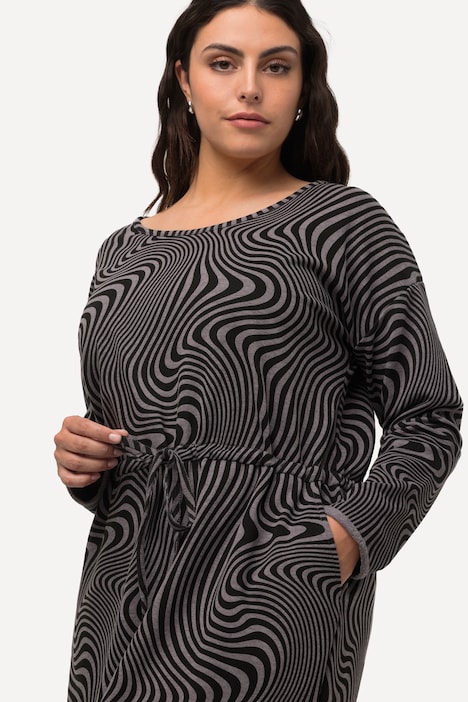 Loungewear-Kleid, Oversized, Rundhals, Langarm, Taschen