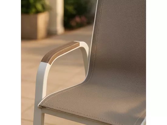 Chaise de jardin taupe en aluminium Ayden (lot de 2)