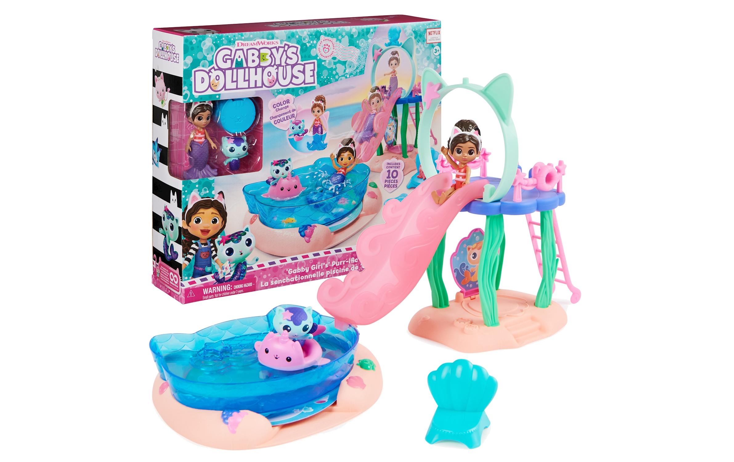Spielfigurenset Gabby’s Dollhouse Pool AdventuresPool-Spielset mit Farbwechseleffekt