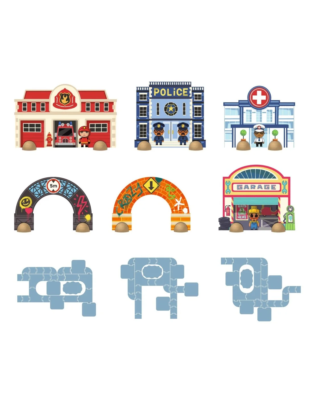 Djeco dj05499 crazy motors vloerpuzzel puzzl'up city giant - 33st