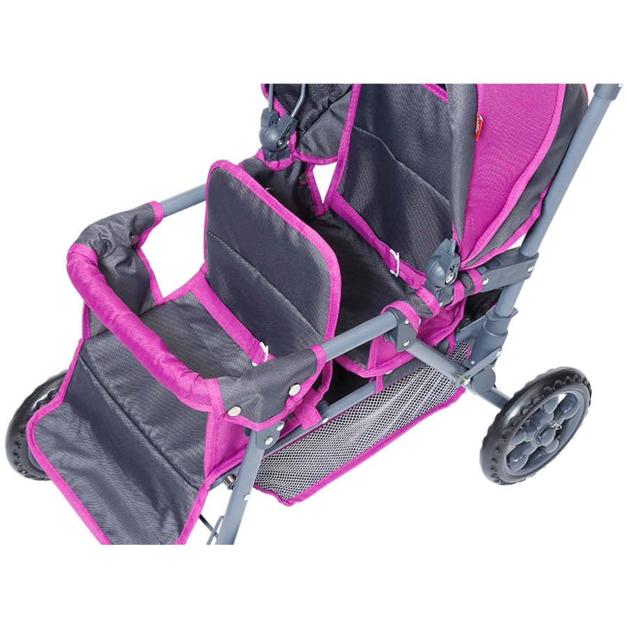 knorr toys® Zwillingspuppenwagen BigTwin - tec purple grau