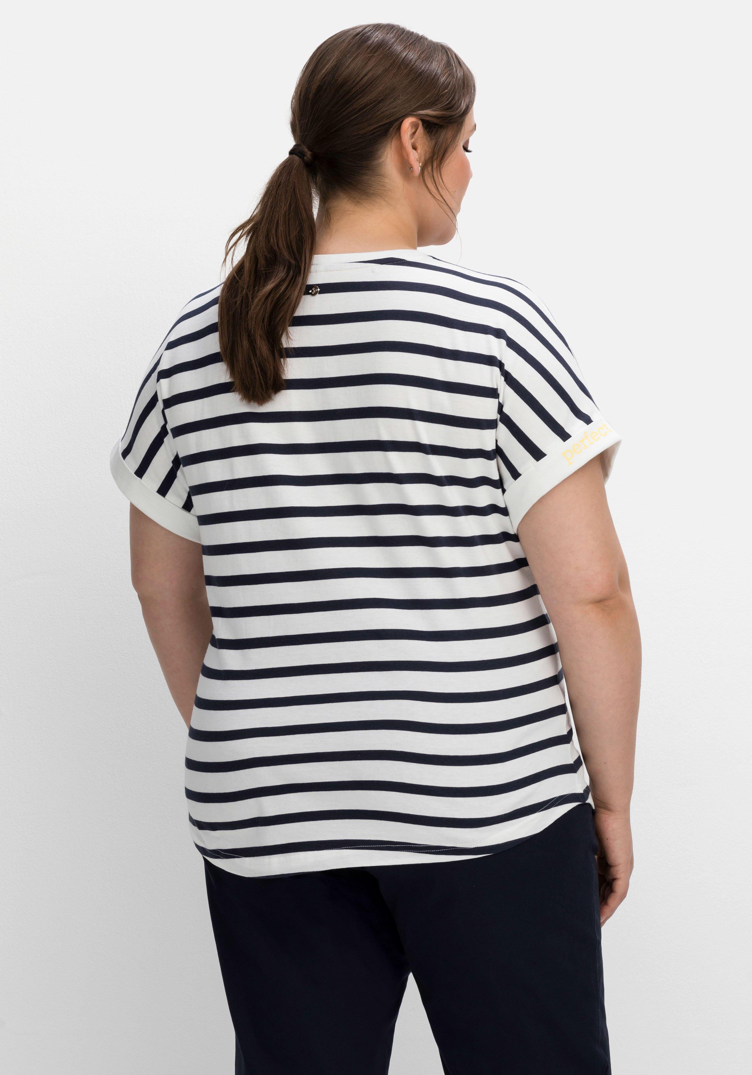 Ringelshirt mit überschnittenen Schultern