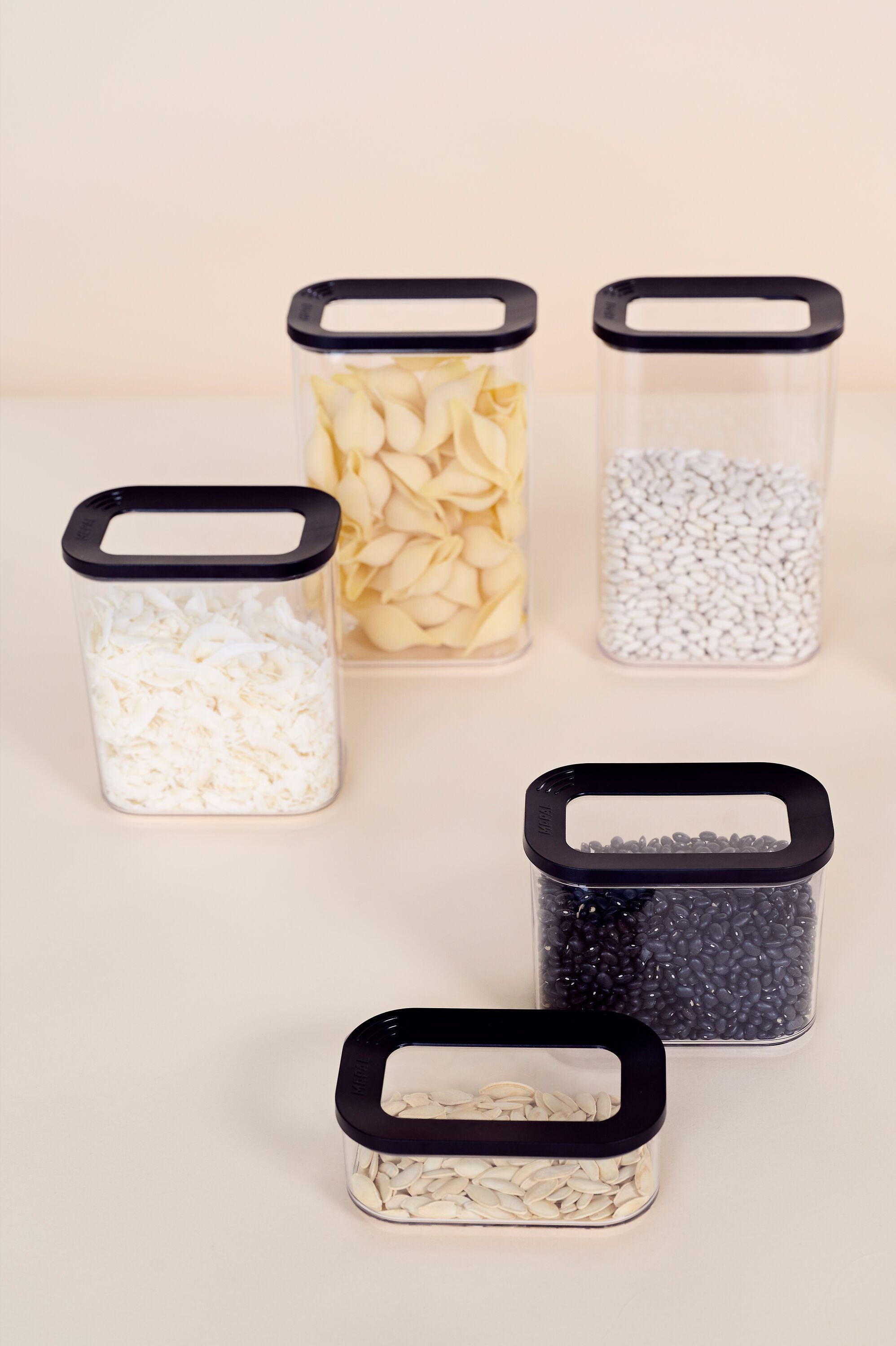 MEPAL MODULA Vorratsdose - Schwarz, Transparent / B: 14.5 cm x T: 9.0 cm x H: 11.5 cm