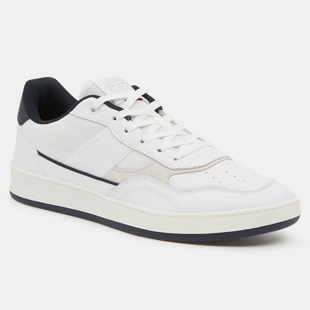 Tommy Hilfiger Baskets en Cuir Retro Court Mix blanc/bleu