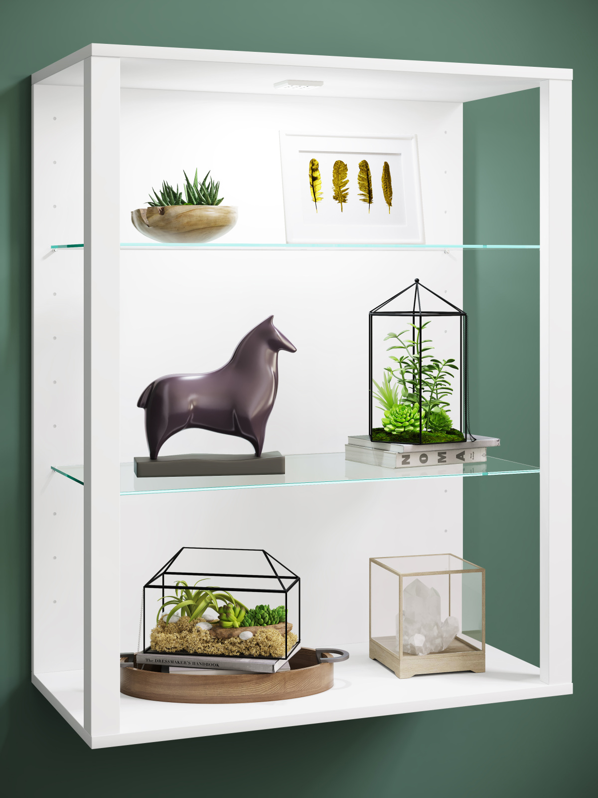 Wandvitrine GLASOL LW - weiß - 70x90 cm