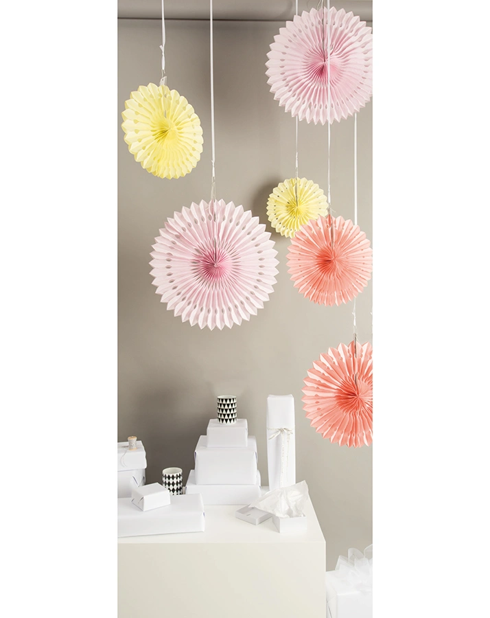 Wabenpapier BLUMEN 3er-Pack (Farbe: rosa/gelb)