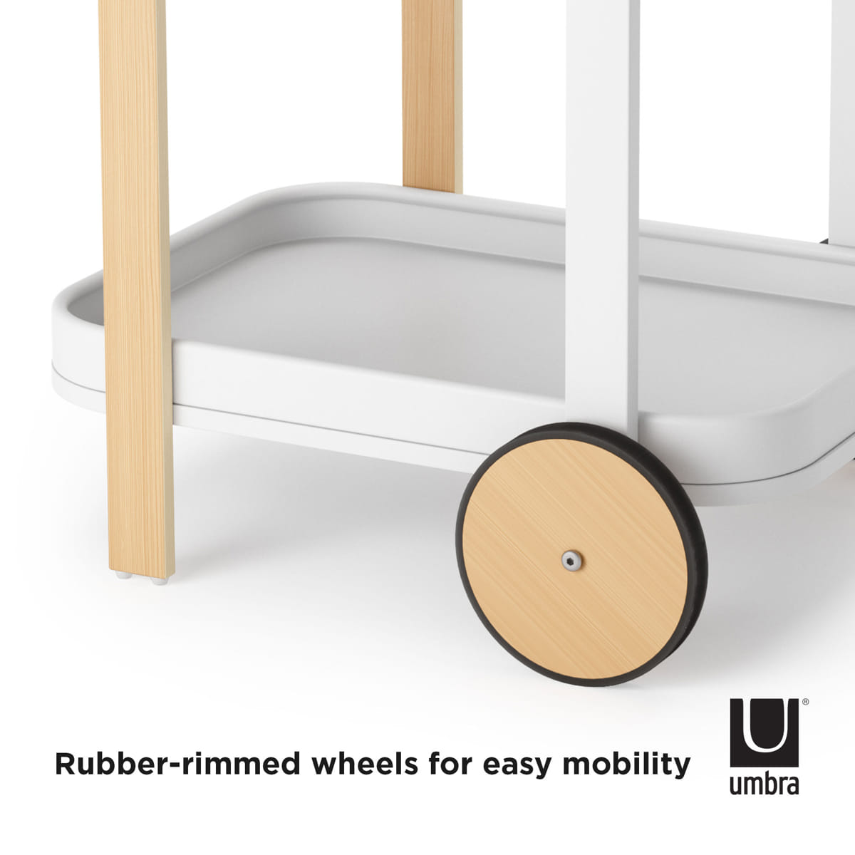 Trolley Bellwood bar en serveerwagen wit/naturel