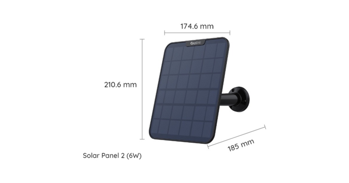 ReolinkSolar Panel 2 (6W) zonnepaneel  (Zwart,  USB-C)