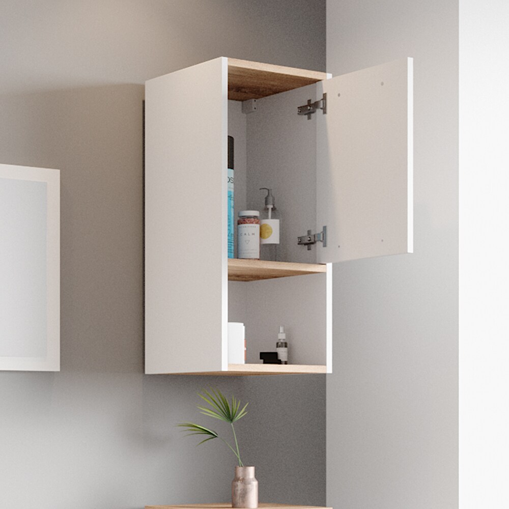 Vicco Hängeschrank Badschrank Badezimmerschrank Elvio Weiß Sonoma Fächer Ablage