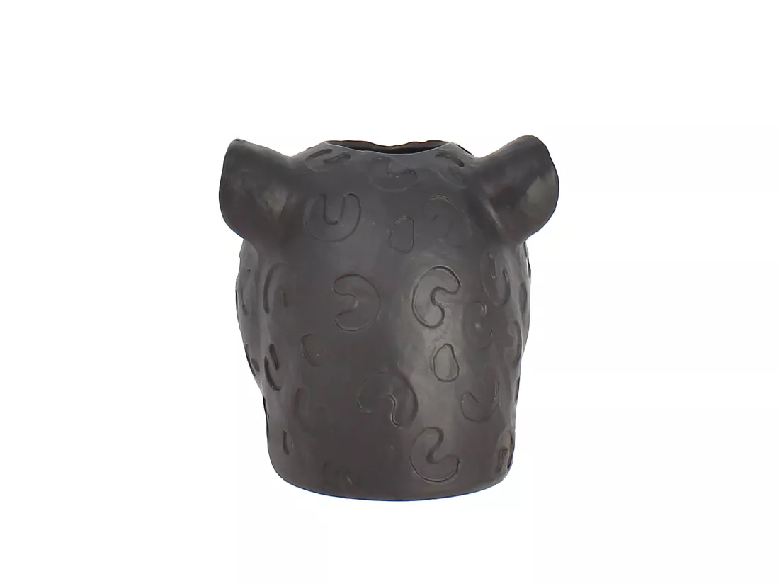Now's Home - Vase Panthere Noir Et Or Majestueuse 15x19x15cm Panthere