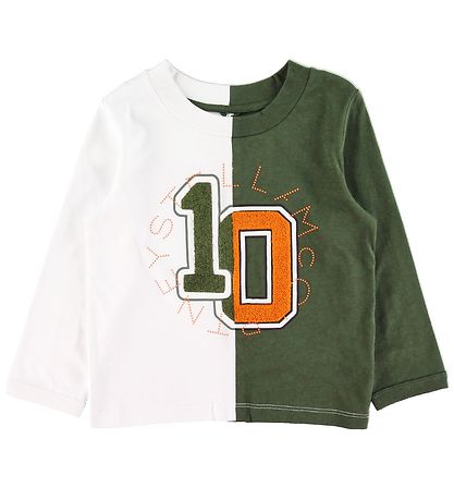 Stella McCartney Kids Kinderbluse - Varsity - Weiß/Armygrün