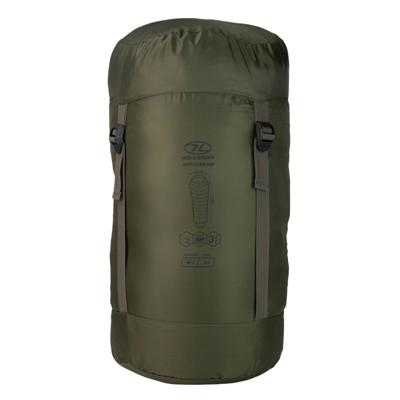 Highlander forces defender 250 mummyslaapzak - green