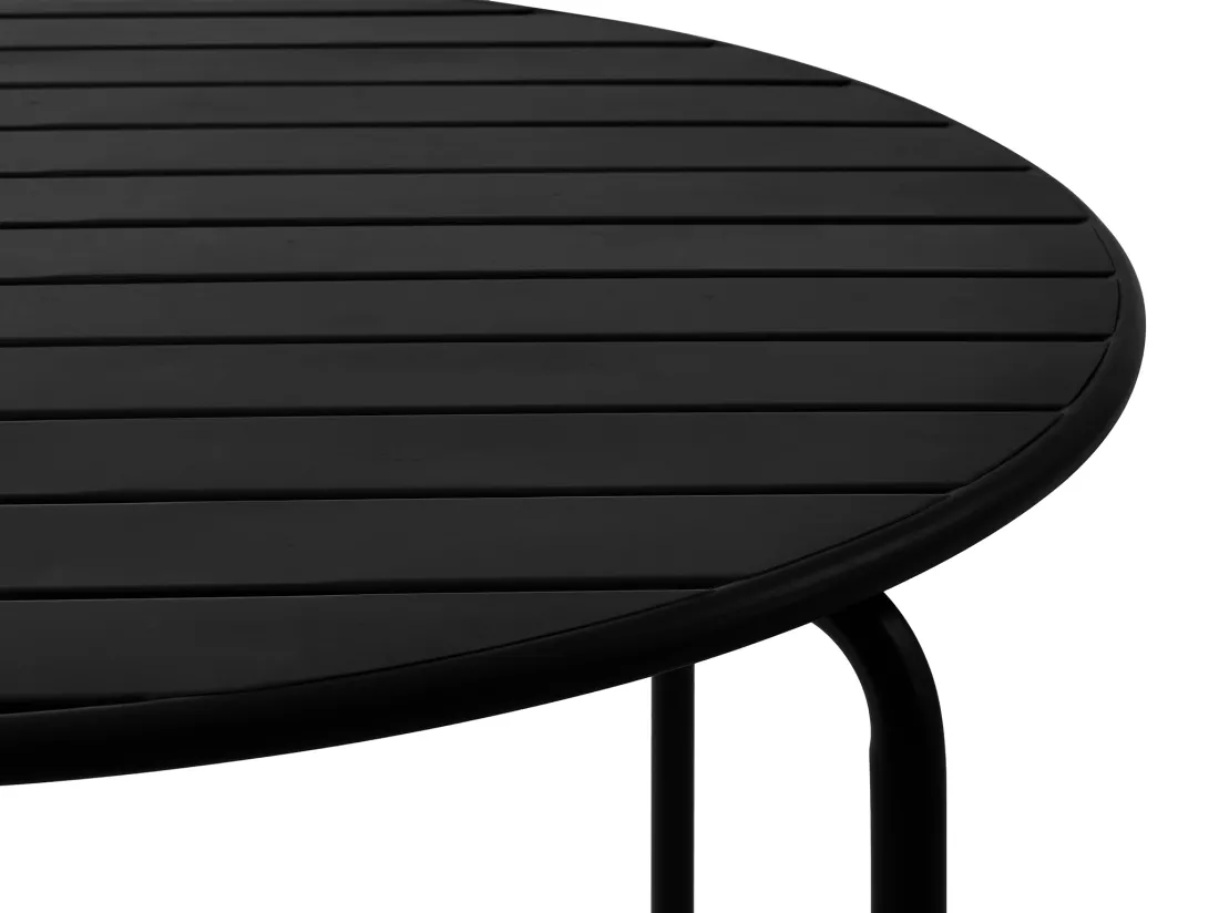 Table de jardin ronde D.110 cm en métal - Noir - MIRMANDE de MYLIA