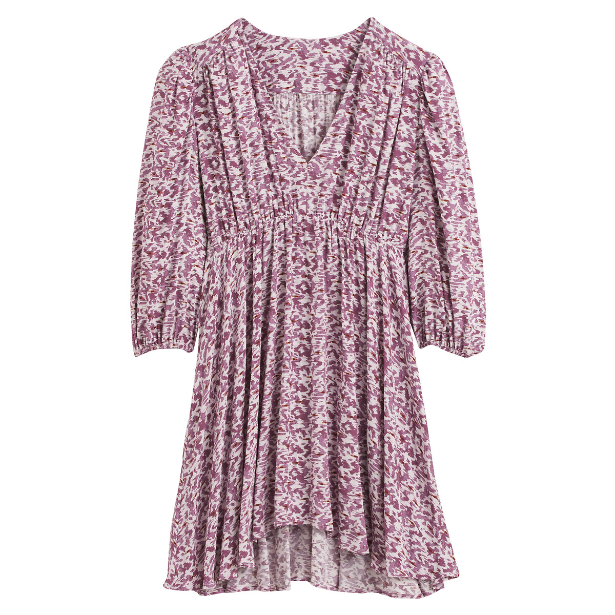 COLEÇÃO LA REDOUTE<br>Vestido curto, evasê, mangas compridas