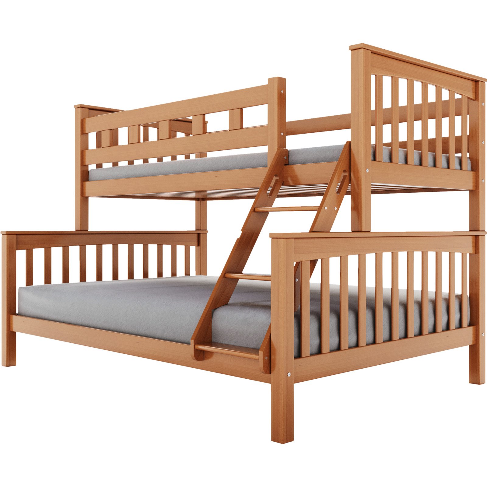Etagenbett Valerian Buche massiv 90 + 140 x 200 cm Buche natur