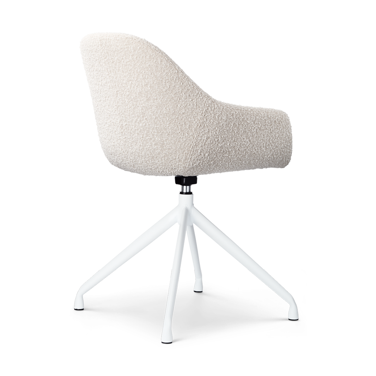 Eetkamerstoel Nola-Mae bouclé beige - wit onderstel