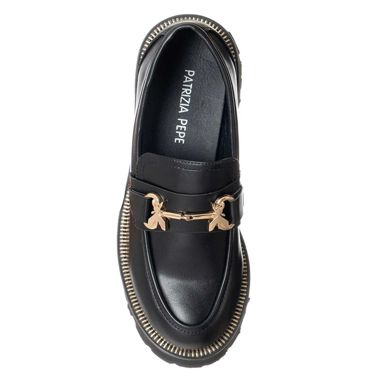 Patrizia Pepe Mocassins en Cuir Lizia noirs - Talon 5 cm