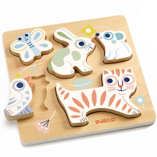 Djeco reliëfpuzzel babyanimali - 5st