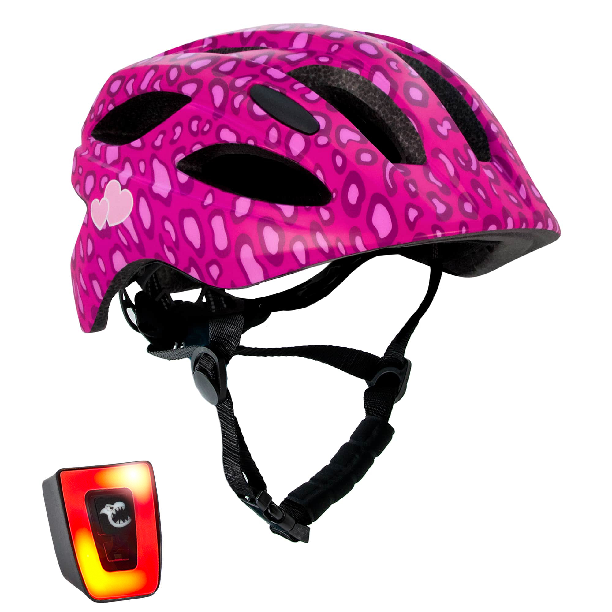 Capacete de ciclismo infantil para crianças de 6 a 12 anos | Bolinhas rosa | Certificado EN1078