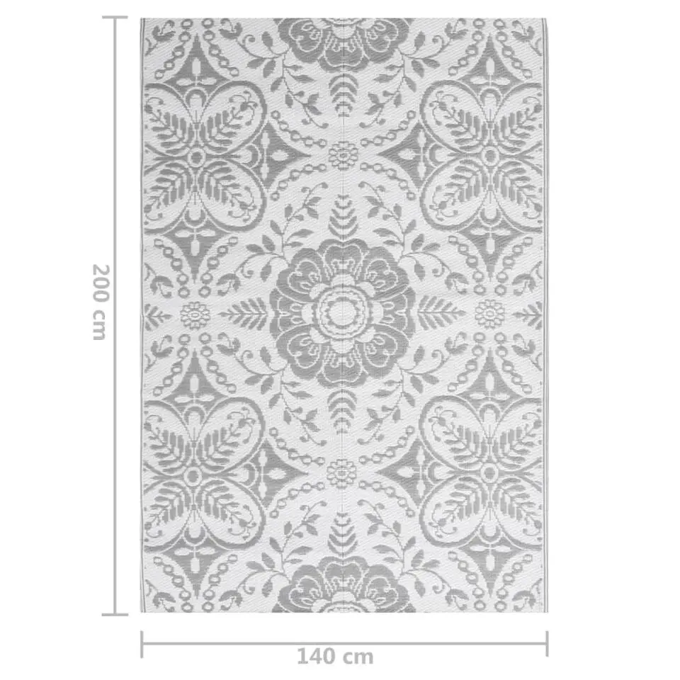 vidaXL - Buitenkleed - Grijs - Polypropyleen - 140 x 200 cm
