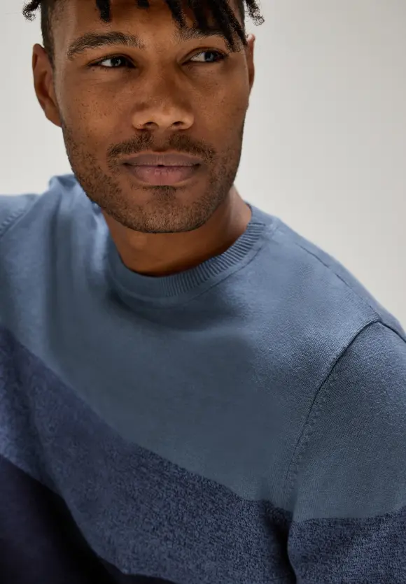 Pullover mit Streifenmuster - deep navy blue