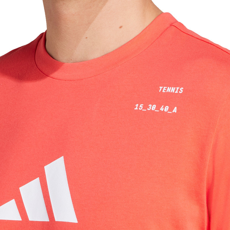 Tee shirt tennis Adidas Aeroready rouge fluo 15 30 40