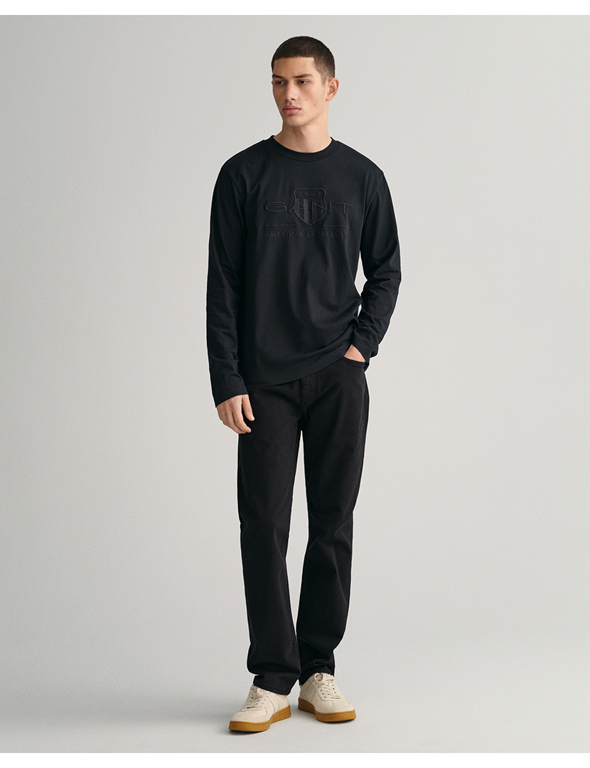 Tonal Shield Black Sweater