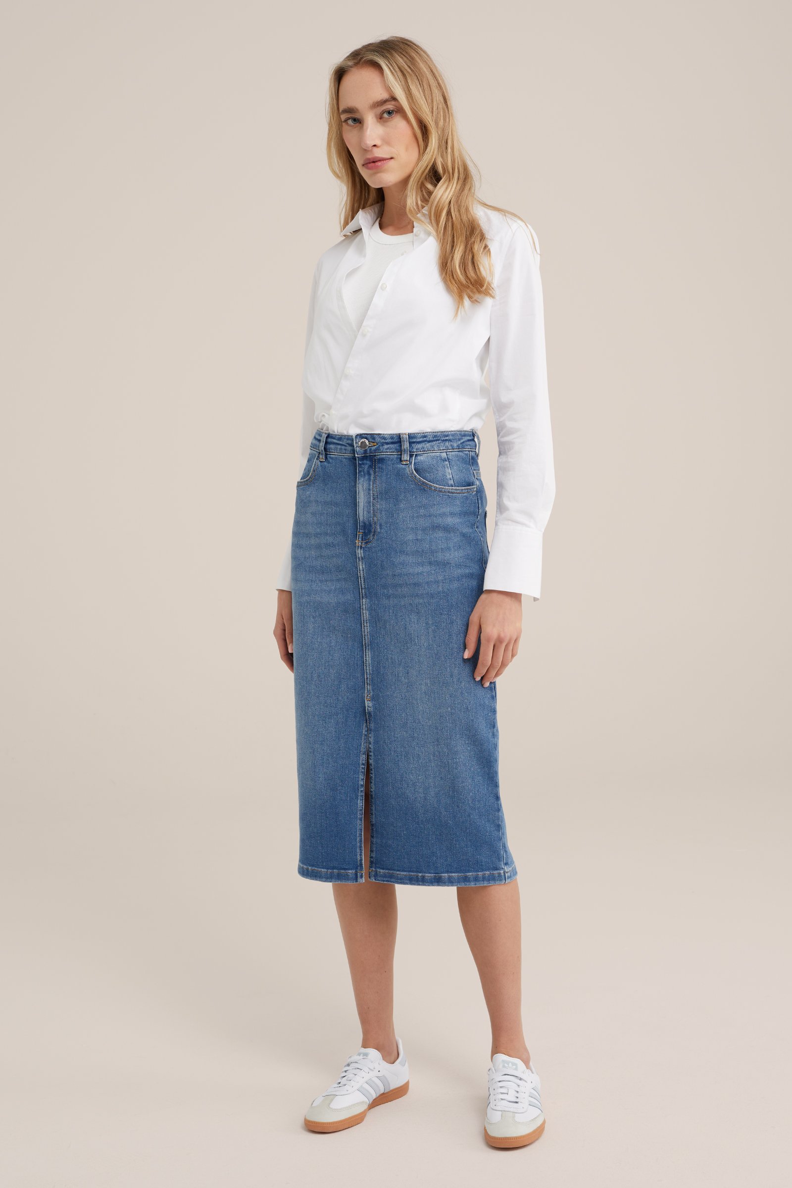 high rise denim rok Blue Ridge Blauw