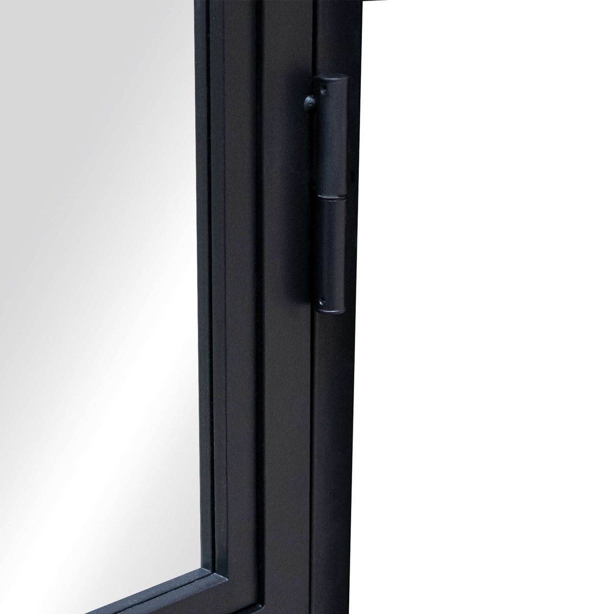 Complete glazen deurset met beslag, loft-stijl, 834x1972mm, DIN rechts - greeplijst, draaideur