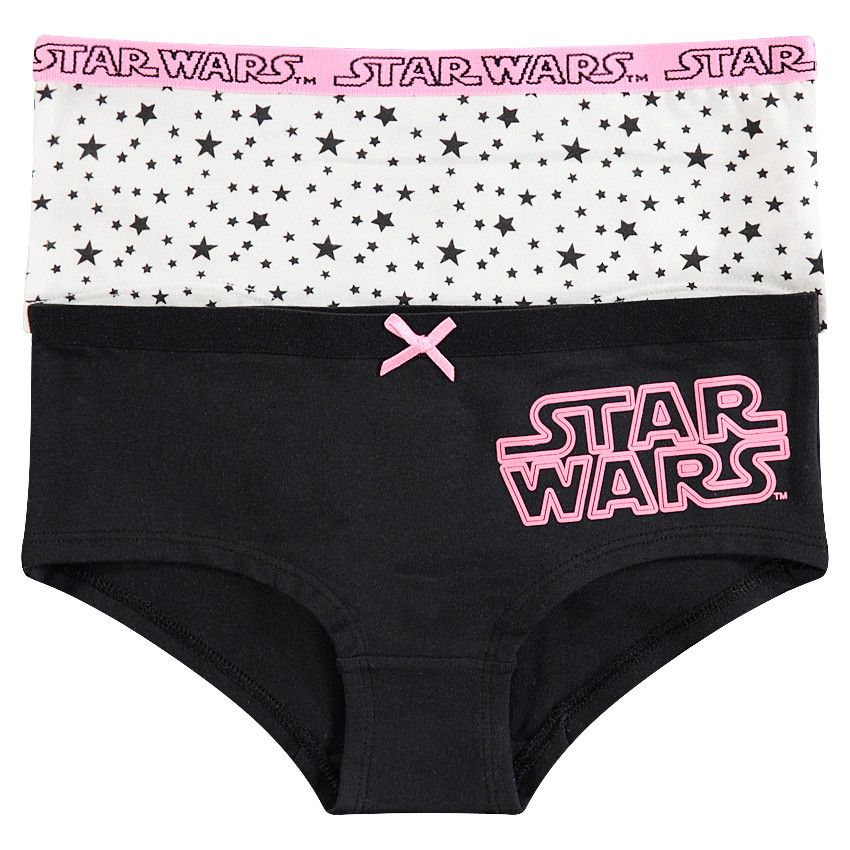 Junior - Lot de 2 shorties avec inscription Star Wars™ et étoiles - Noir