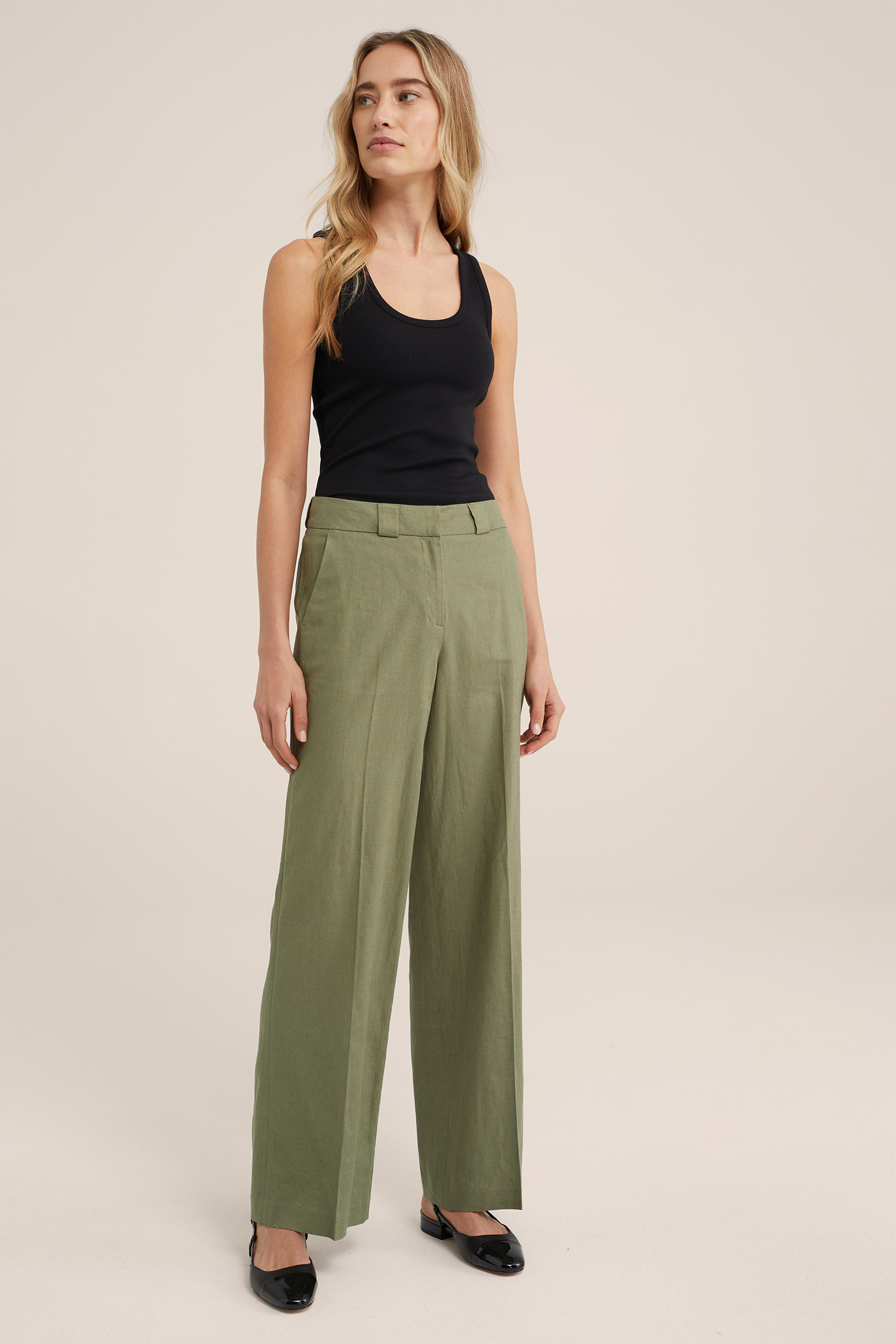 singlet van ribstof WE Fashion Zwart
