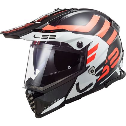 Casque LS2 MX436 - PIONEER EVO - ADVENTURER - Noir / Blanc