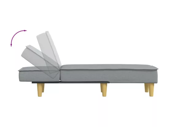Chaise longue gris clair tissu