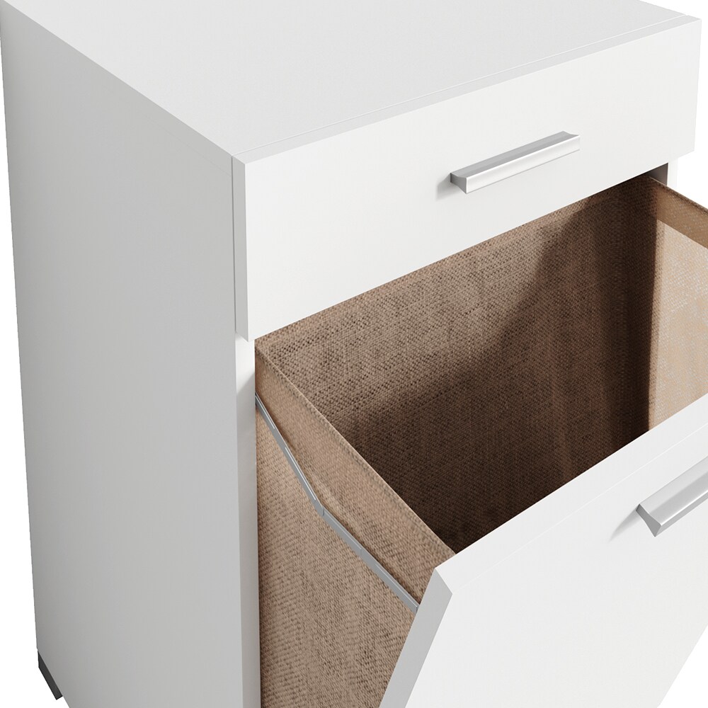 Vicco Wäschekorb Matteo Waschmaschinenschrank Badschrank Wäscheschrank XL Weiß