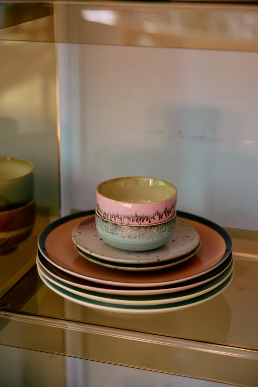 HKliving 70's Ceramic tapas kom set van 4 Drift
