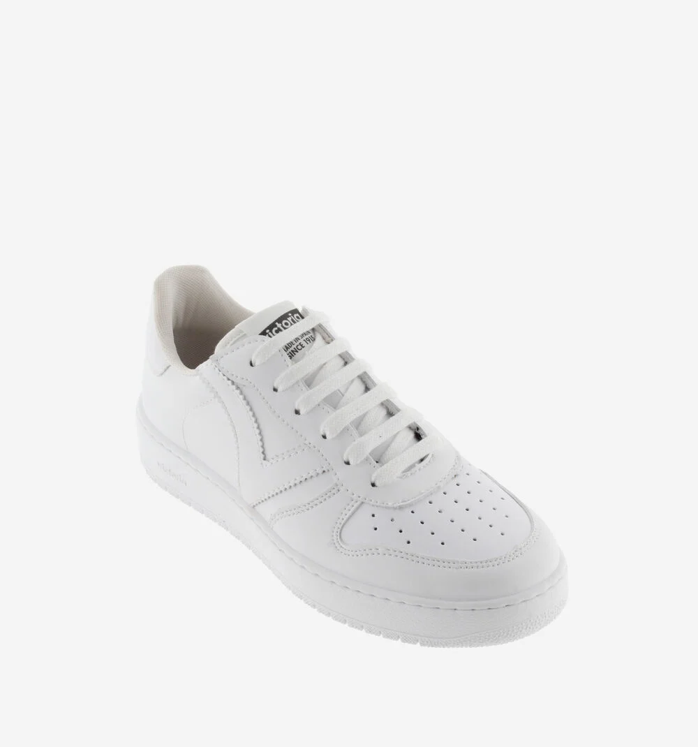 MADRID EFFET CUIR Baskets pour femmes blanches en cuir BLANCO
