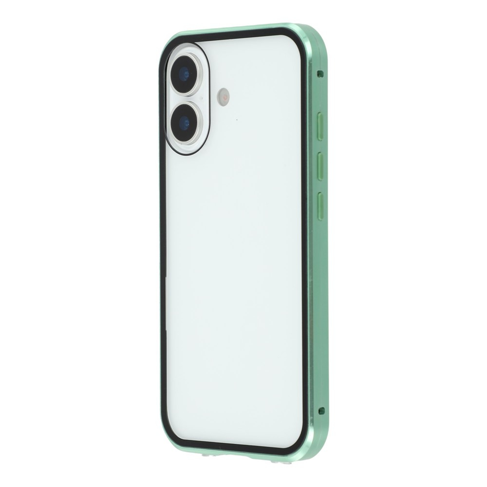 iPhone 17 Magnetische Alu Schutzhülle mit Panzer Glas Backcover   Displayschutz (Magnet-Technologie) - Grün