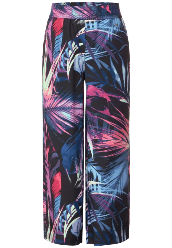 Casual Fit Hose mit Print - carbon grey