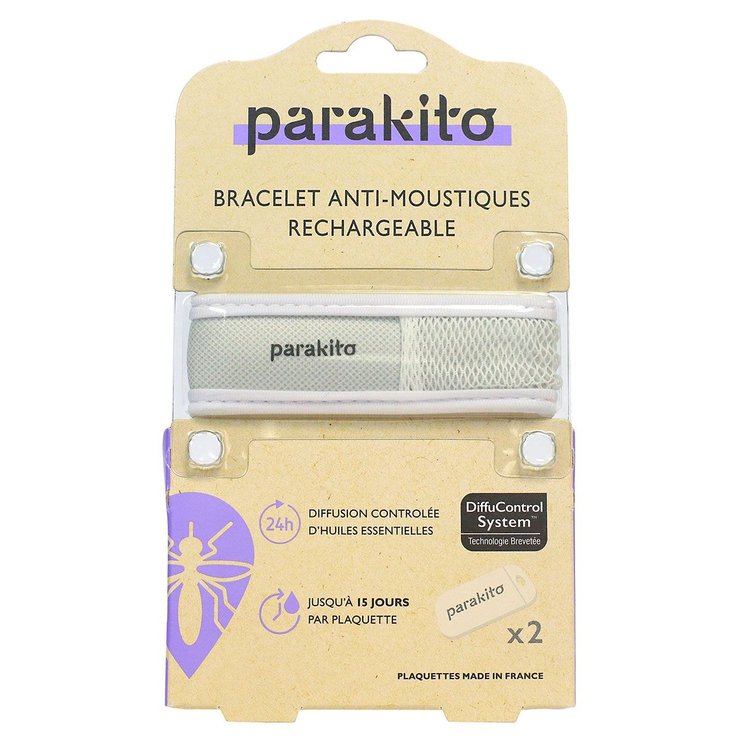 Bracelet anti-moustiques rechargeable Blanc uni