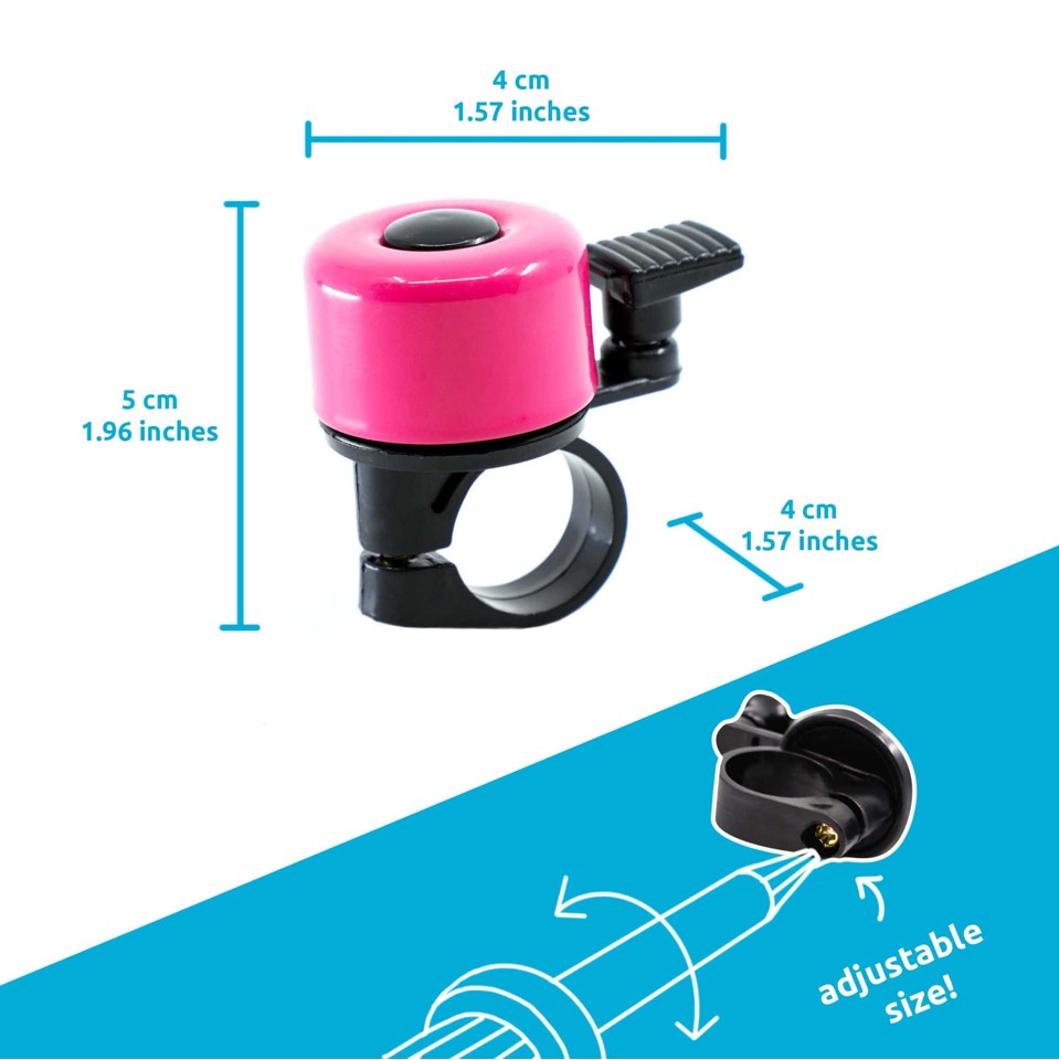 Crazy Safety - Cykelklokke til børn og voksne - Pink - Unisize