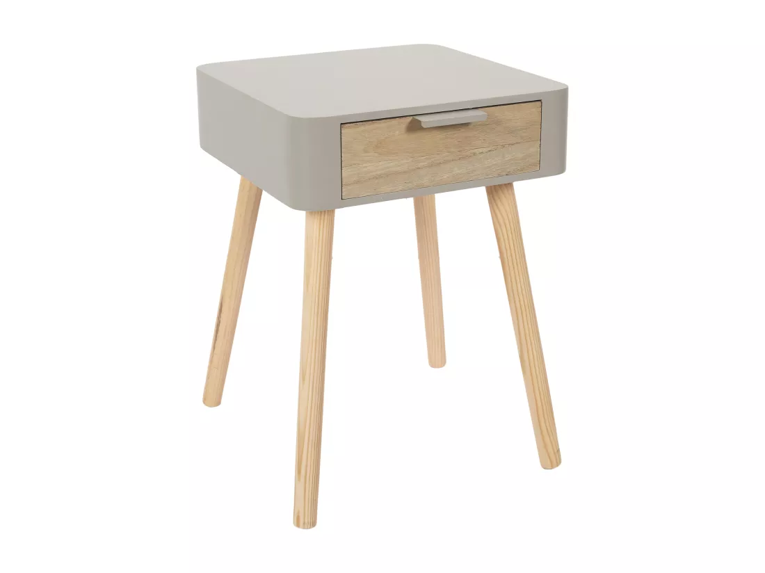 Chevet 1 Tiroir En Bois Taupe