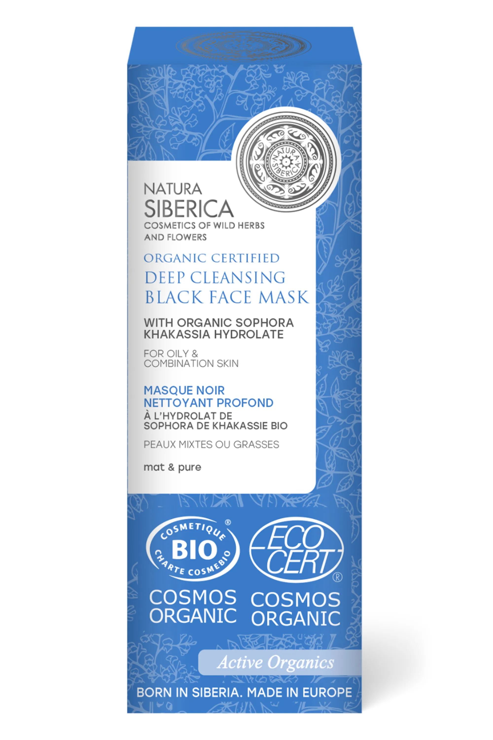 Natura Siberica Masque à l’argile visage bio nettoyant profond au Sophora de Khakassie-75 ml