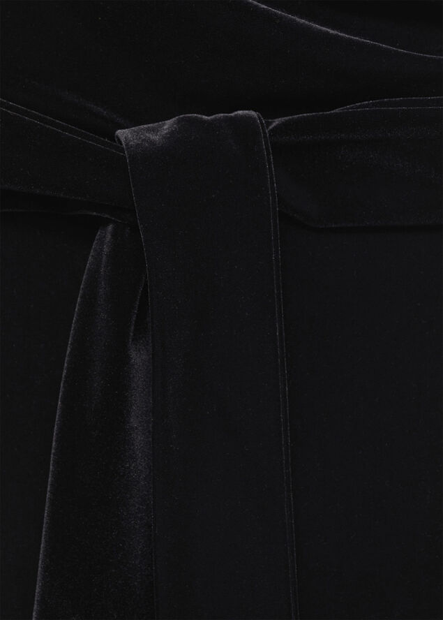 MANGO Asymmetric velvet jumpsuit Black