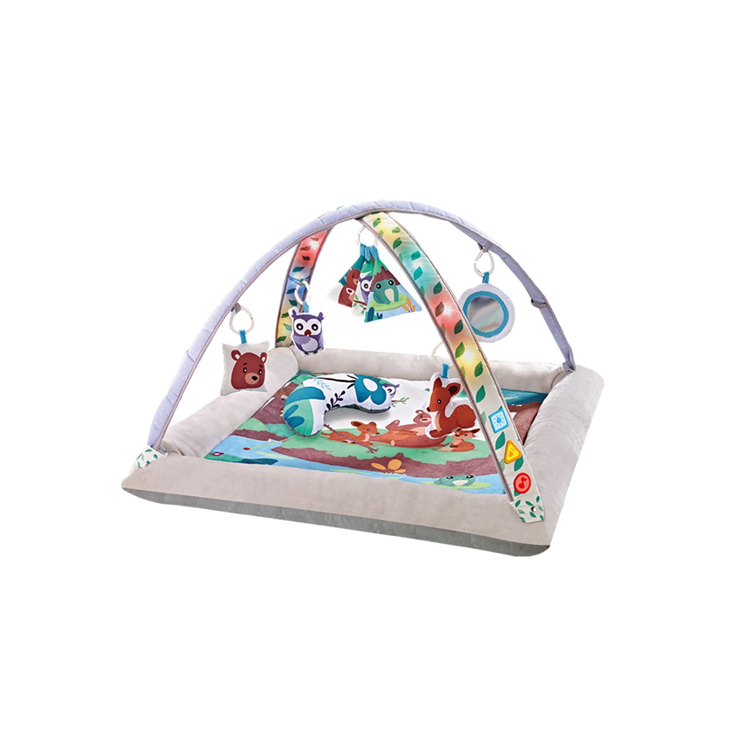 Chipolino Spielbogen, Krabbeldecke, rechteckig, Musik, Licht, Tiere, ab Geburt grün