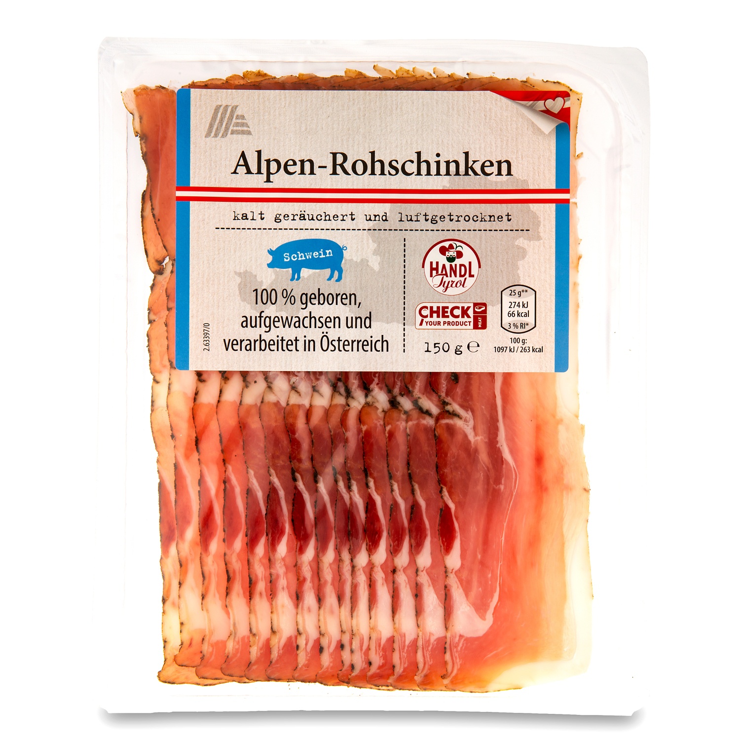 GENUSS 100% AUS ÖSTERREICH Alpenrohschinken 150 g